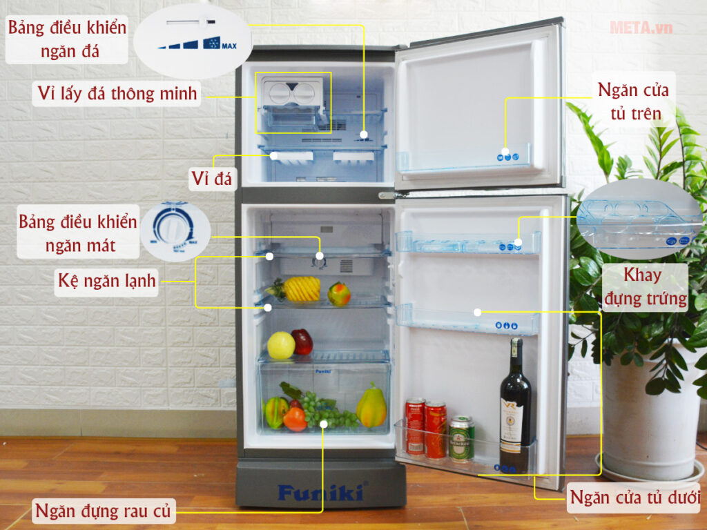 tủ lạnh funiki thiết kế ngăn kệ linh hoạt