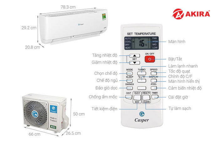 Cách sử dụng điều khiển điều hòa Casper tiết kiệm điện