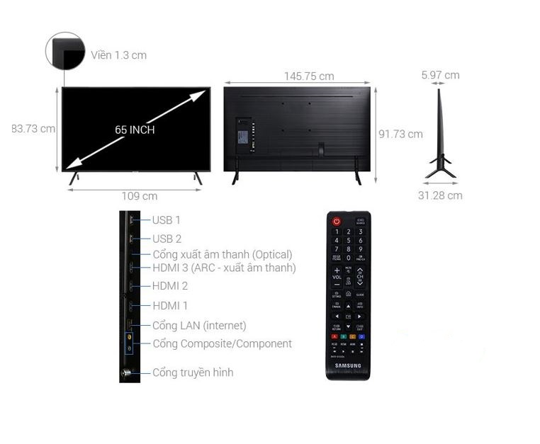 Kích thước tivi Sony X Series