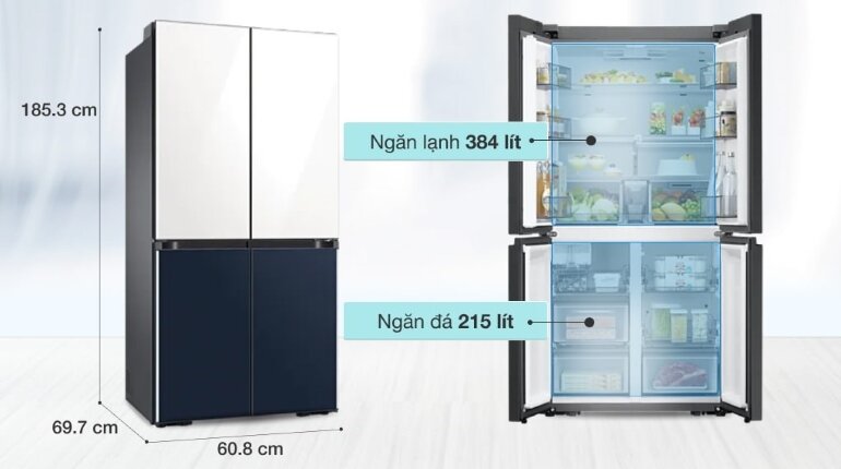 Tủ lạnh Samsung 4 cánh Inverter RF60A91R177/SV 599 lít
