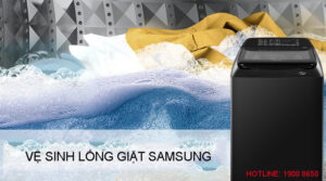 6 bước vệ sinh máy giặt Samsung cửa trên