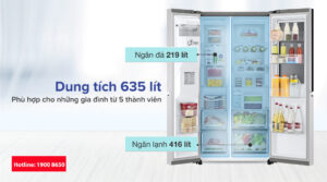 Top 4 tủ lạnh LG Inverter 635 Lít tiết kiệm điện