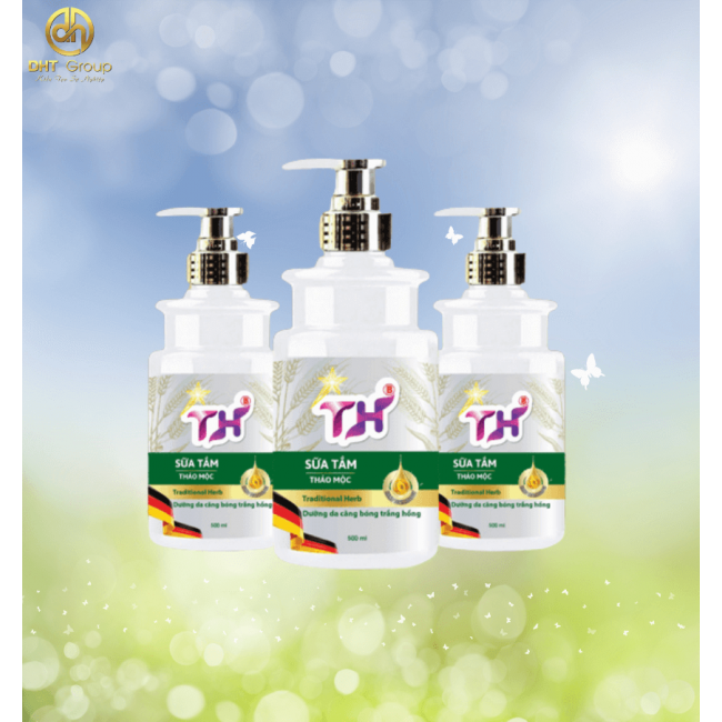 Sữa tắm thảo mộc TH 500ml Chai Pét tròn trắng mới