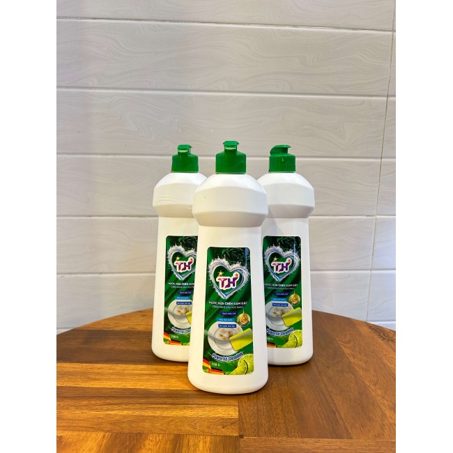 Nước rửa chén TH 750g-Hương Chanh chai hàn trắng,nắp xanh