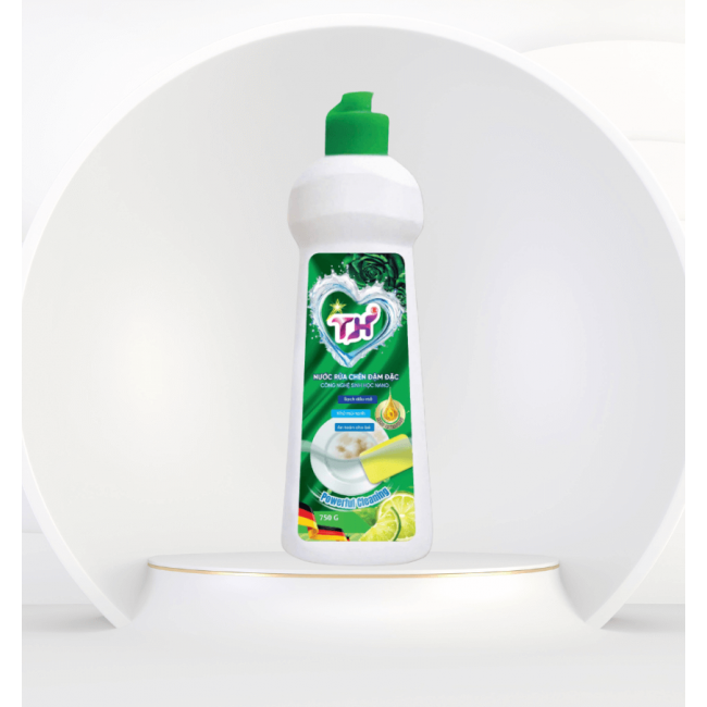 Nước rửa chén TH 750g-Hương Chanh chai hàn trắng,nắp xanh