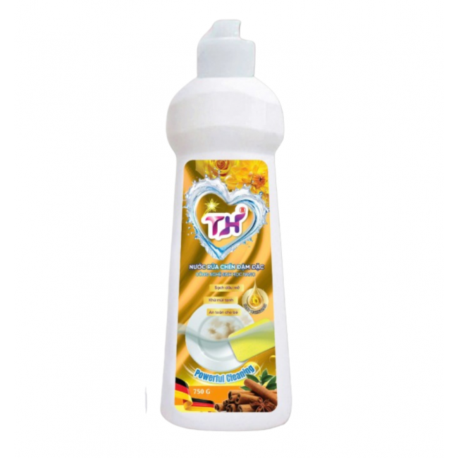 Nước Rửa Chén TH 750g Hương Quế, Chai Hàn Trắng, Nắp Trắng