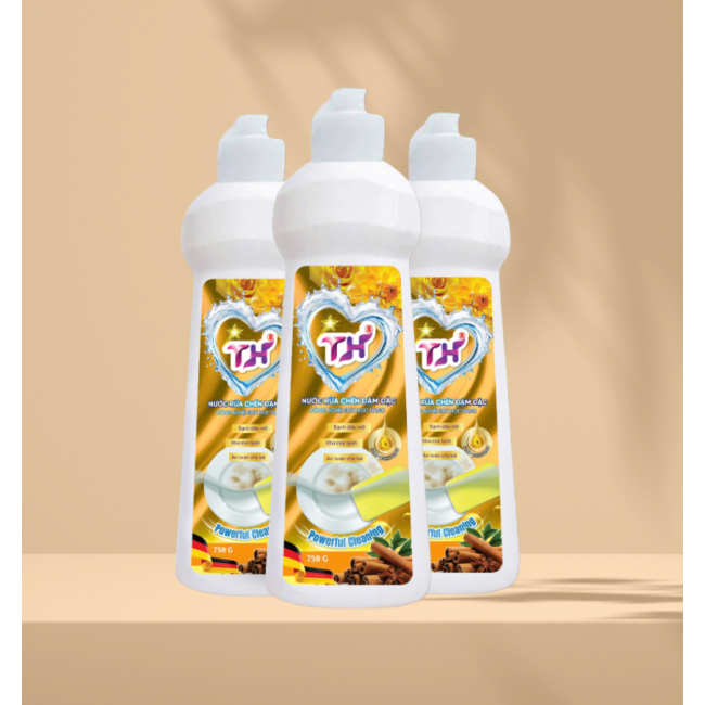 Nước Rửa Chén TH 750g Hương Quế, Chai Hàn Trắng, Nắp Trắng