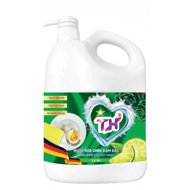 Nước rửa chén TH 1.6kg-Hương Chanh, có vòi