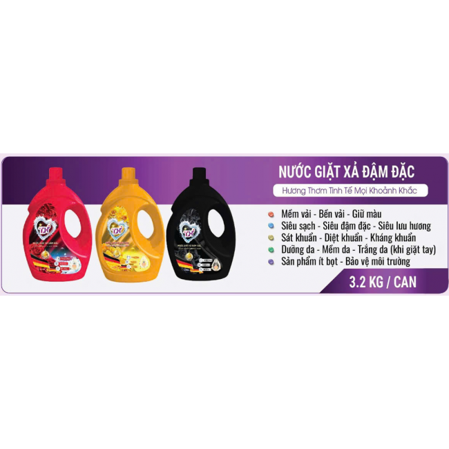 Nước Giặt Xả TH 3,2kg-Can Clock Đen, Nắp Đen