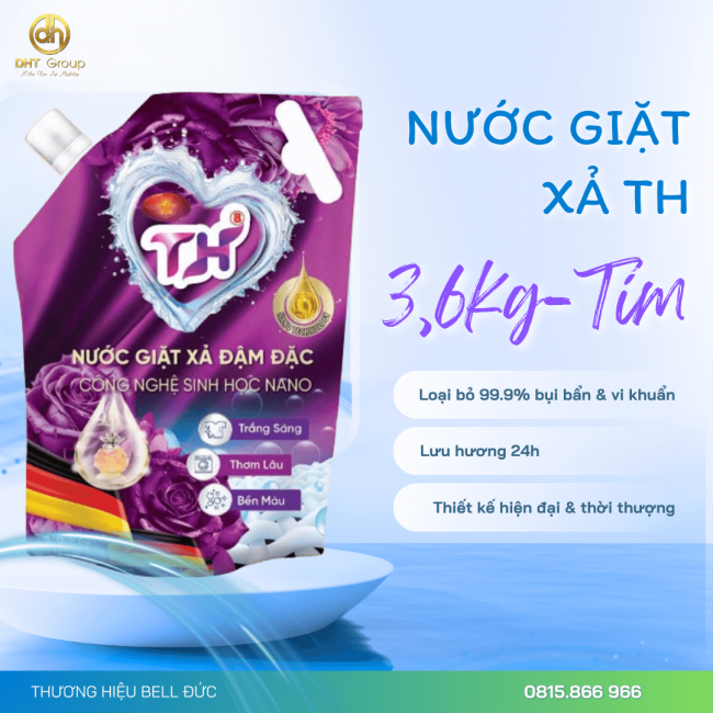 Túi nước giặt xả TH 3.6kg Tím 
