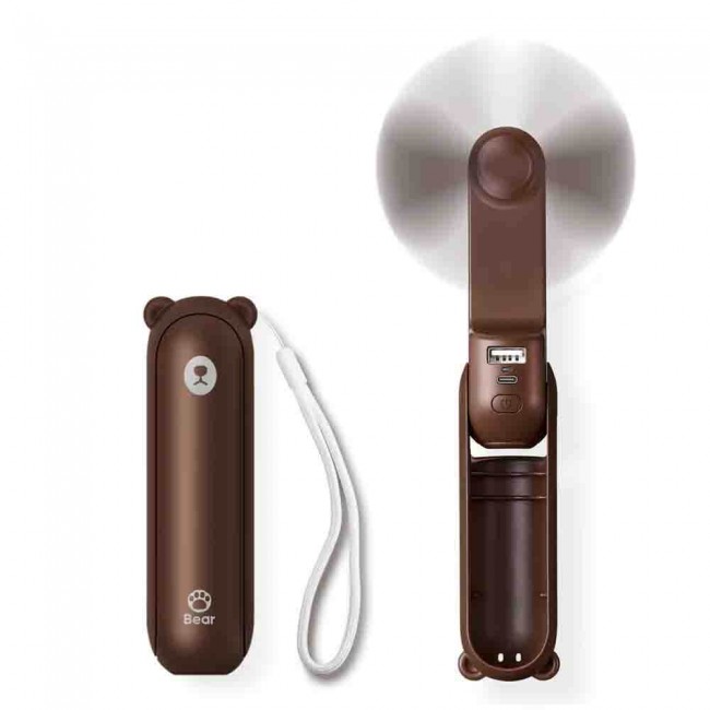 Quạt Cầm Tay Mini JISULIFE F8 tích hợp sạc dự phòng, đèn pin