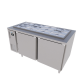 Tủ bàn salad Icymax 2 cánh inox 1500x750 ISR-2S157
