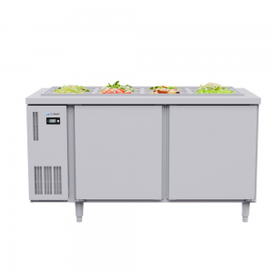 Tủ bàn salad Icymax 2 cánh inox 1500x750 ISR-2S157
