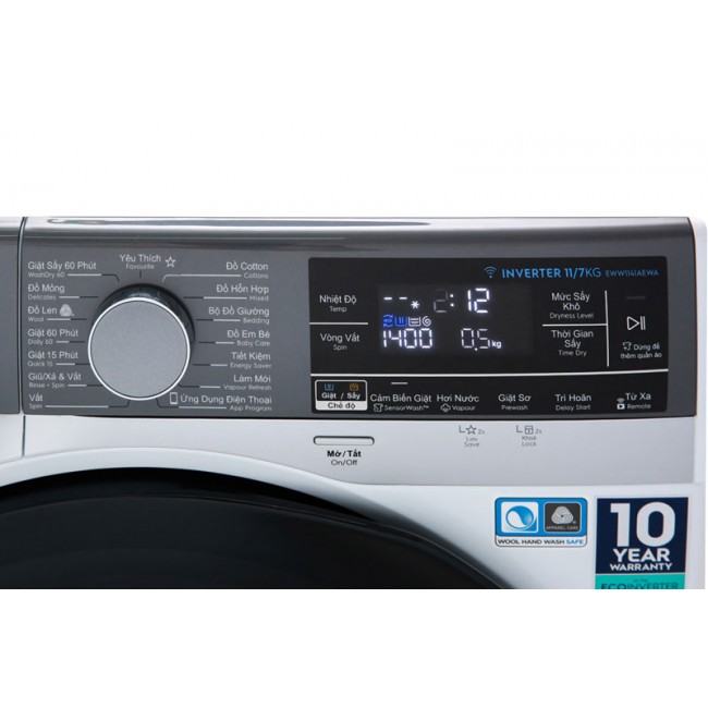 Máy giặt sấy Electrolux EWW1141AEWA giặt 11 kg - sấy 7kg Inverter