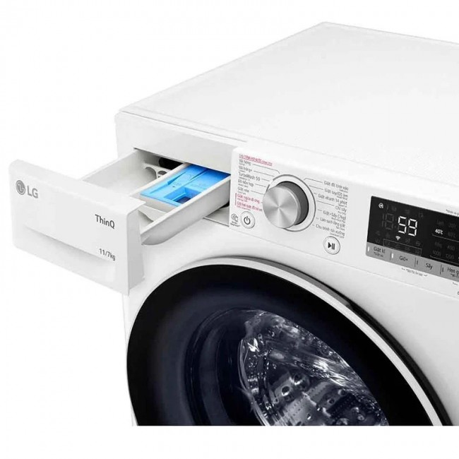 Máy giặt lồng ngang LG Inverter 11Kg + sấy 7Kg FV1411D4W