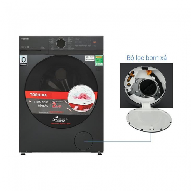 Máy giặt sấy Toshiba Inverter giặt 13 kg - sấy 8 kg TWD-T21BU140UWV(MG)