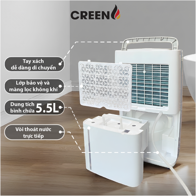 Máy hút ẩm không khí Creen CR-DE25
