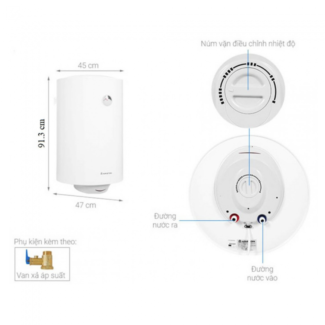 Bình tắm nóng lạnh Ariston PRO-R100V 2.5FE 100 Lít Bình tắm nóng lạnh Ariston PRO-R100V 2.5FE 100 Lít
