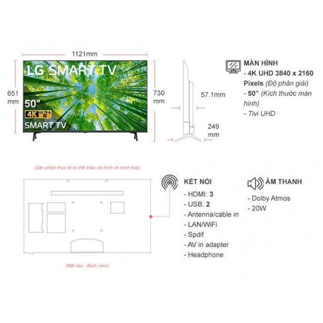 Smart Tivi LED LG 4K 50 inch 50UQ8000PSC