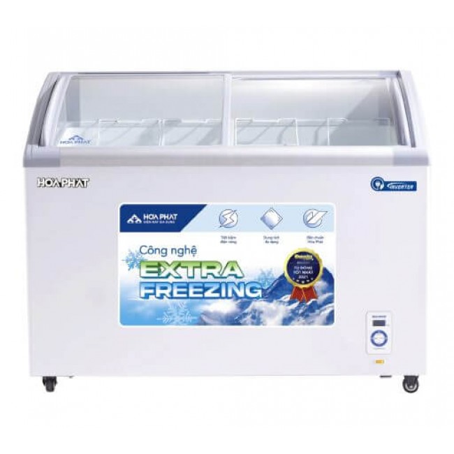 Tủ đông trưng bày Hòa Phát HSF AD8451.C1 mặt kính inverter 451L