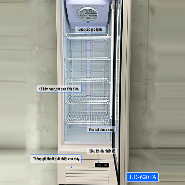 Tủ đông trưng bày 1 cửa kính LD-620FA Tủ đông trưng bày 1 cửa kính LD-620FA