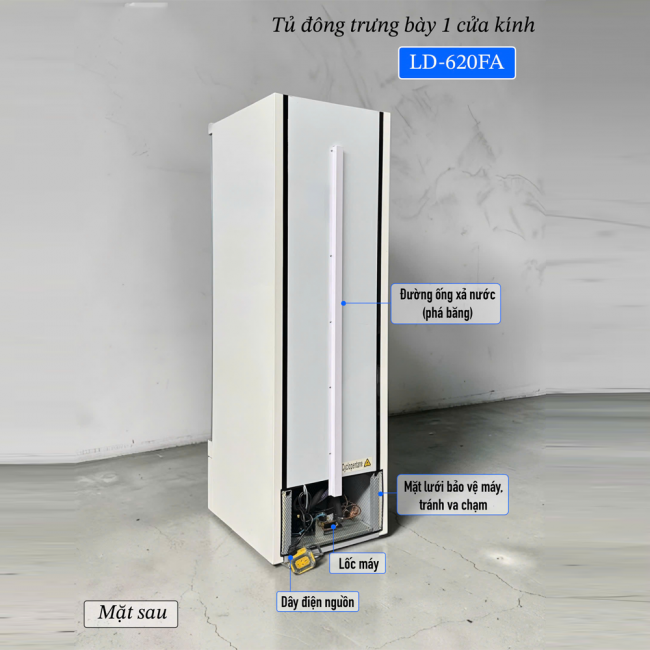 Tủ đông trưng bày 1 cửa kính LD-620FA Tủ đông trưng bày 1 cửa kính LD-620FA
