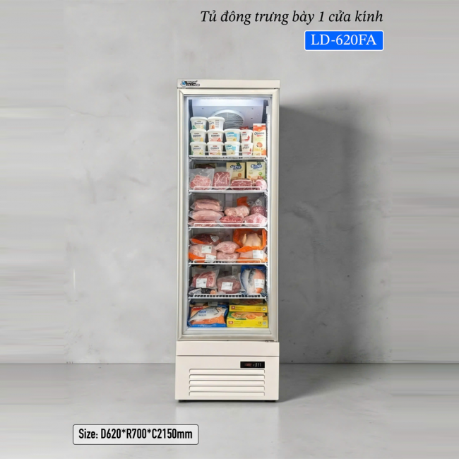 Tủ đông trưng bày 1 cửa kính LD-620FA Tủ đông trưng bày 1 cửa kính LD-620FA
