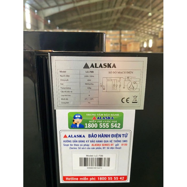 Tủ Mát Alaska LC-70B (đen)