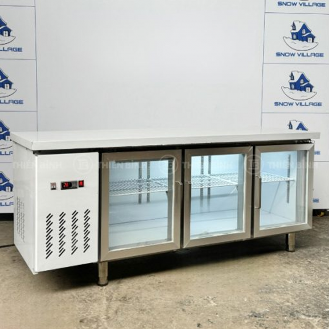 Bàn mát 3 cửa kính 1.8m Quạt lạnh Snow Village PLO.35L2Q