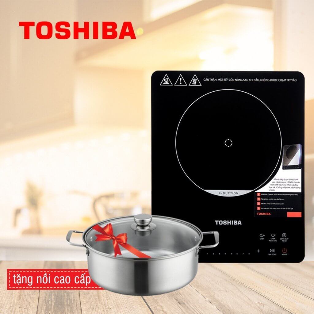 Deal cực hot mua bếp điện từ Toshiba IC-20S3PV tặng nồi inox cao cấp