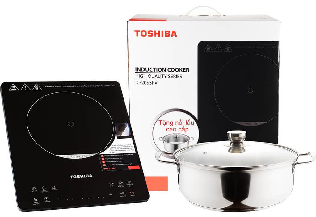 Trọn bộ sản phẩm: Mua bếp điện từ Toshiba tặng nồi inox cao cấp