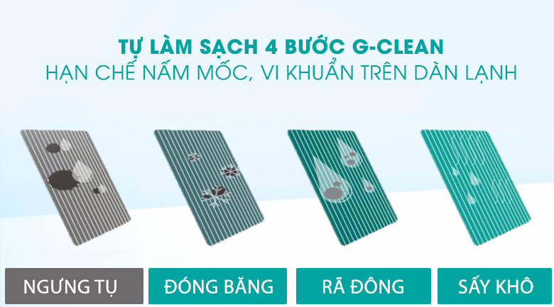 Luồng không khí trong lành, an toàn cho sức khỏe với công nghệ tự động làm sạch G-Clean