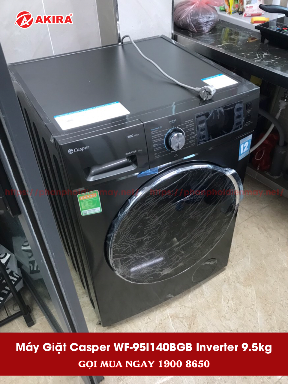 Hình ảnh thực tế máy giặt Casper WF-95I140BGB