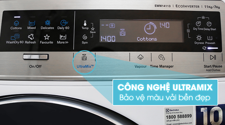 máy giặt sấy inverter electrolux eww14113 ultramix