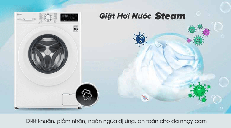 Công nghệ giặt hơi nước Steam trên máy giặt LG FV1209S5W