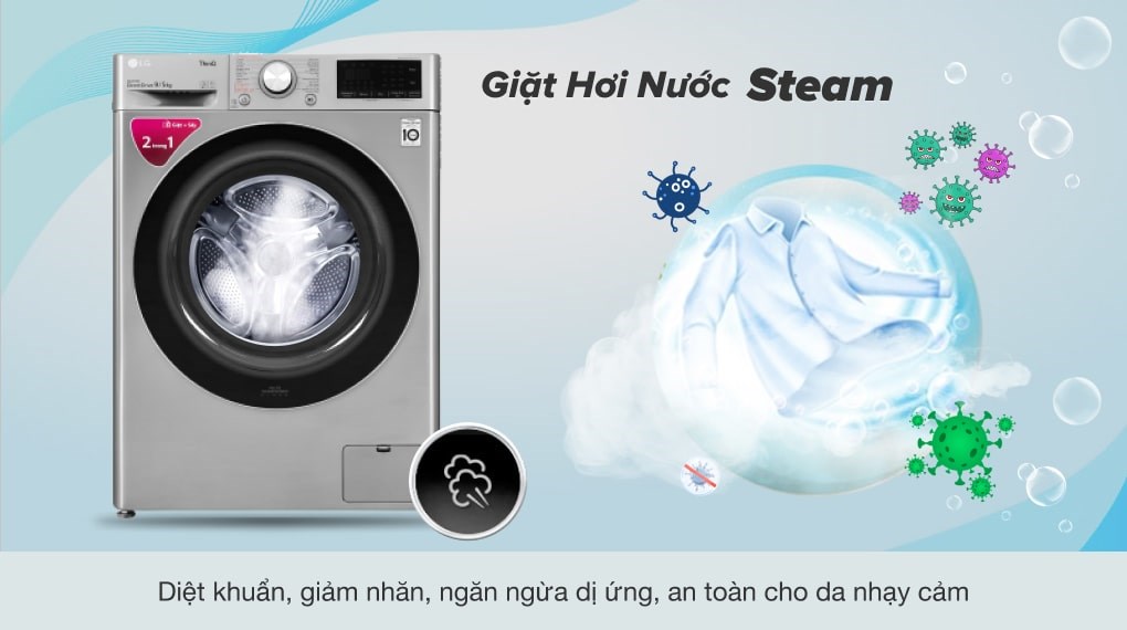 Công nghệ giặt hơi nước Steam tiên tiến trên máy giặt sấy FV1409G4V