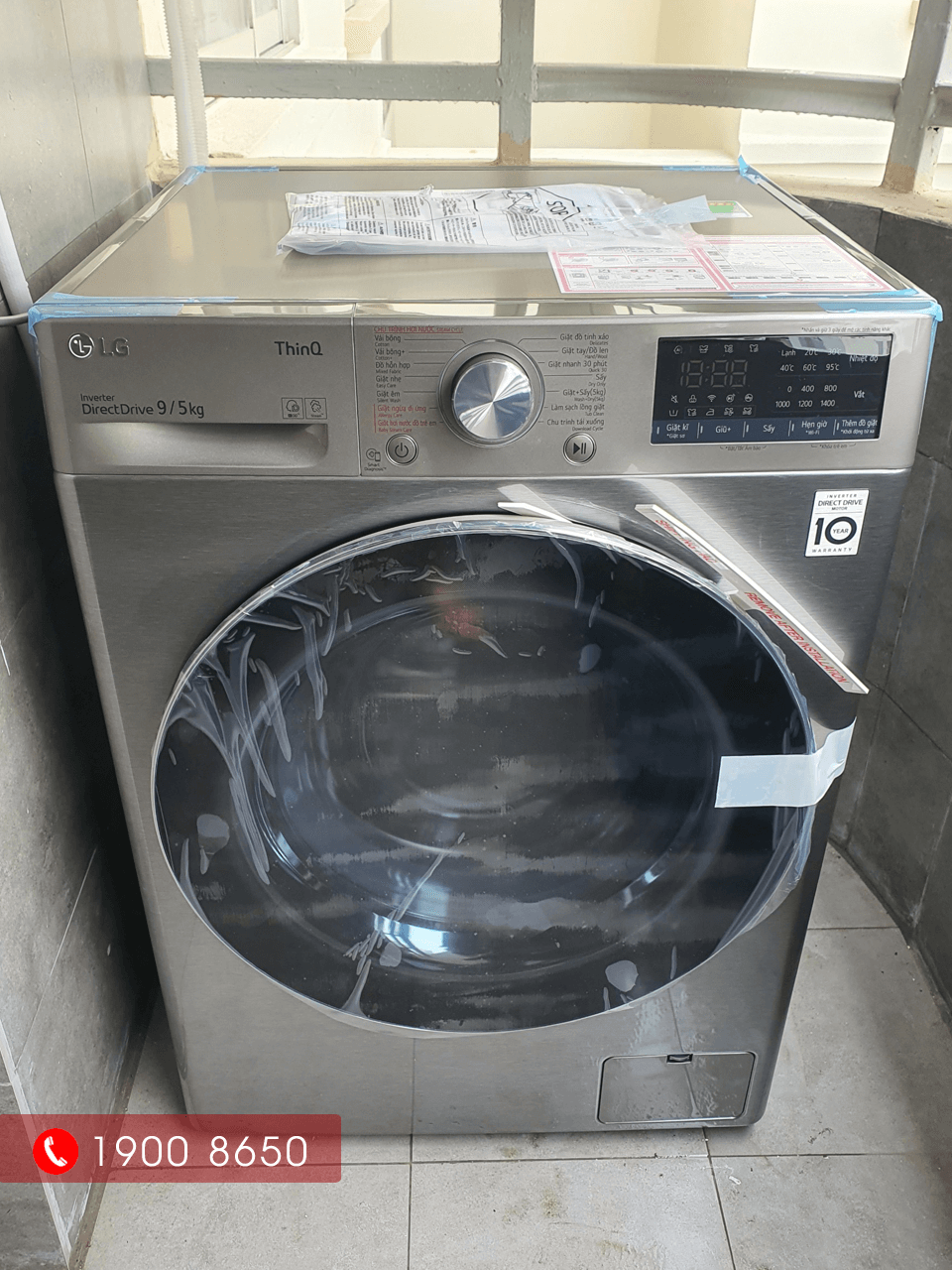 Hình ảnh thực tế máy giặt sấy LG 9kg FV1409G4V