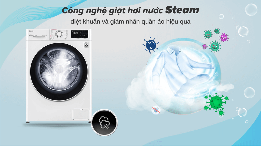Máy giặt LG Inverter 11 kg FV1411S5W - Giặt hơi nước Steam