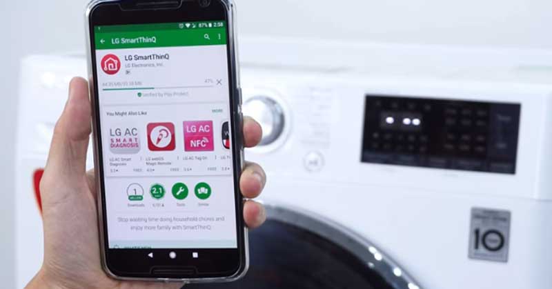 Cho phép điều khiển máy giặt từ xa qua ứng dụng SmartThinQ tiện lợi