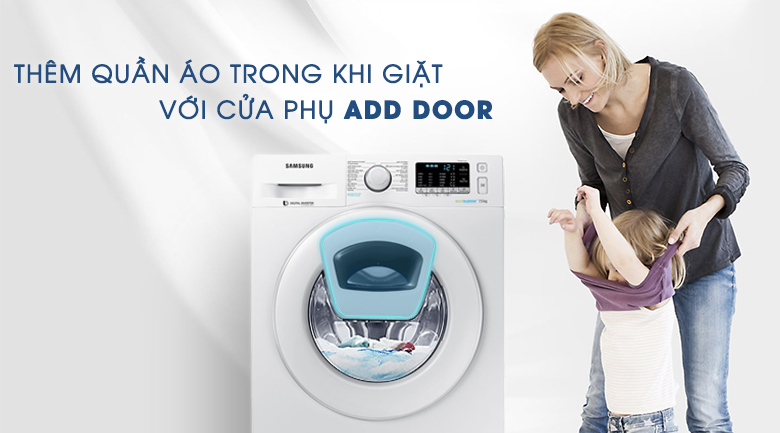 máy giặt samsung ww75k52e0ww add door