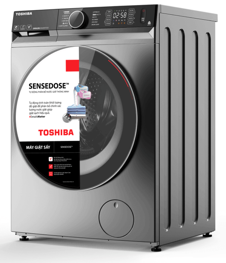 Máy giặt sấy Toshiba Inverter TWD-BM115GF4V(SK) giặt 10.5 kg, sấy 7kg