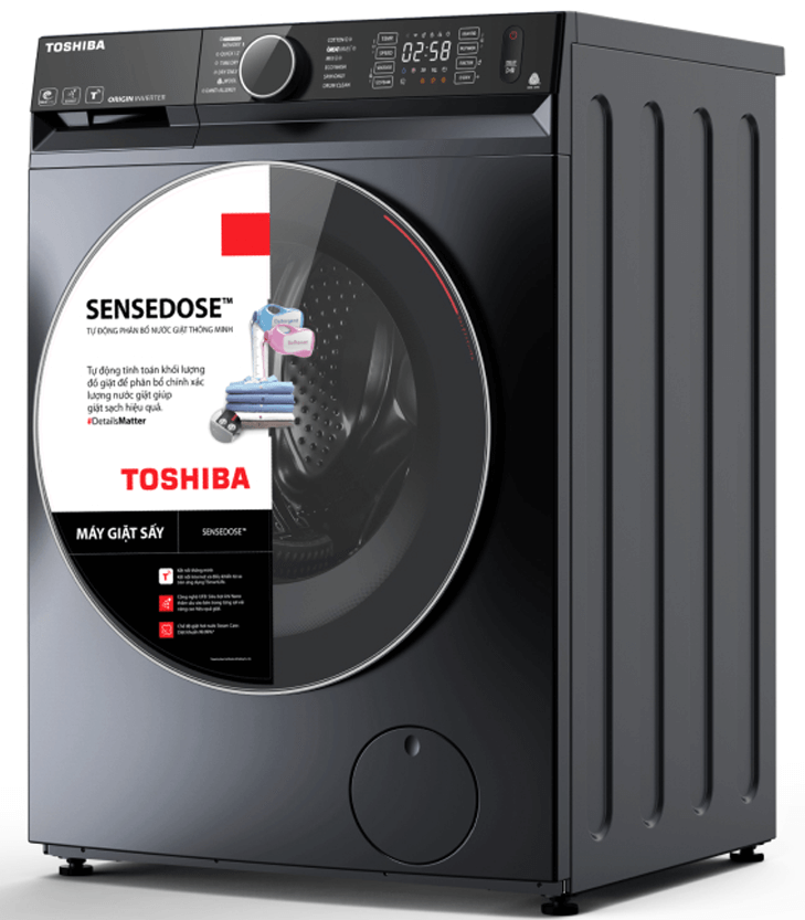 Máy giặt sấy Toshiba TWD-BM135GF4V(MG)khối lượng giặt 12.5kg, khối lượng sấy 8kg