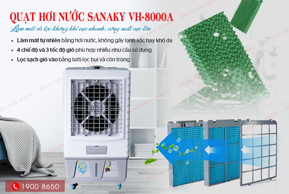 Quạt hơi nước Sanaky VH-8000A
