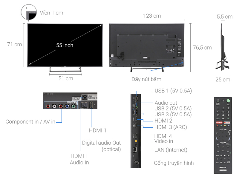 Smart Tivi 55 inch Sony KD-55X8500E