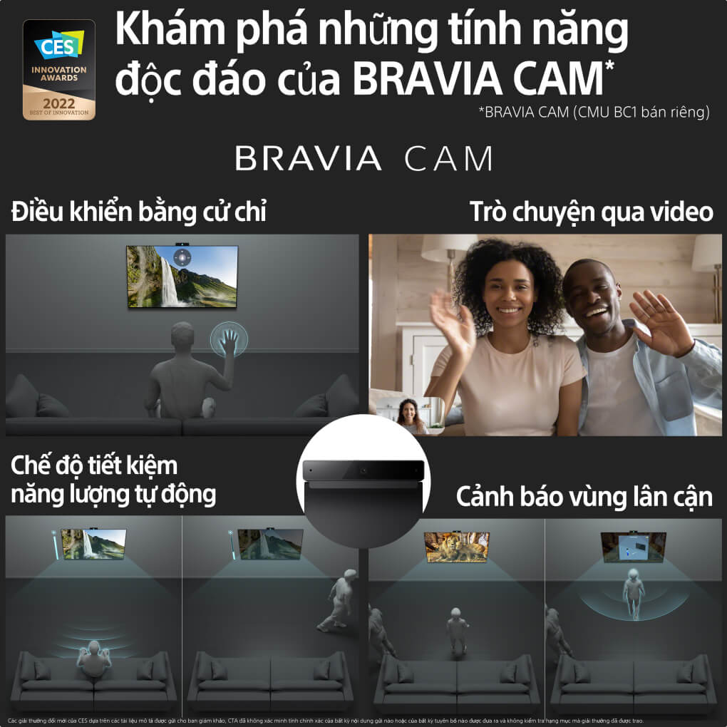 Google Tivi Sony 4K 65 inch KD-50X85K - Bravia CAM