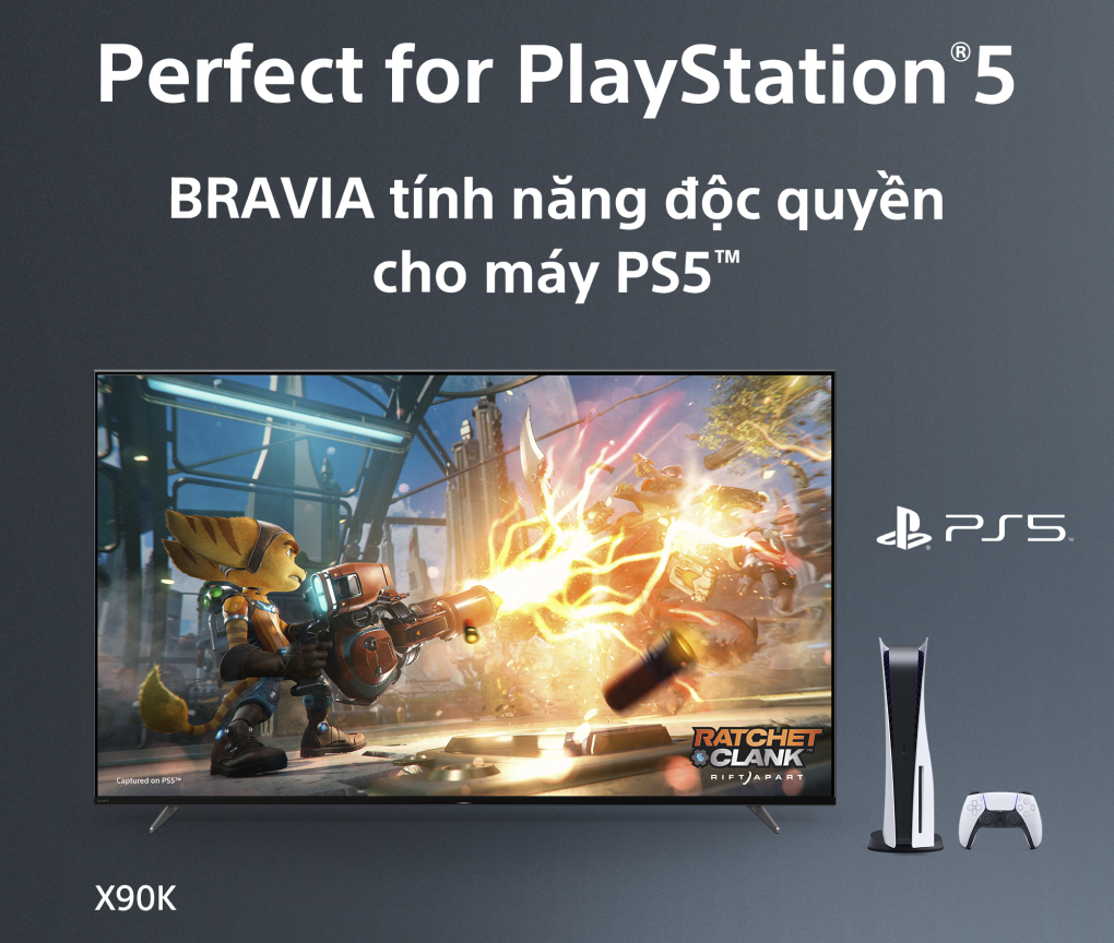 Bravia tính năng độc quyền cho máy PS5™ - Google Tivi Sony 4K 65 inch XR-65X90K