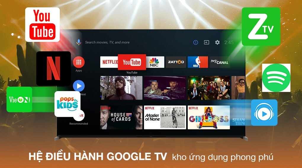 Smart Tivi Sony sử dụng hệ điều hành Google TV thân thiện