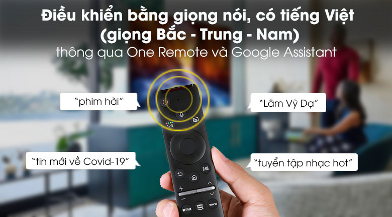 Thoải mái điều khiển bằng giọng nói, hỗ trợ tiếng Việt 3 miền với One Remote và Google Assistant