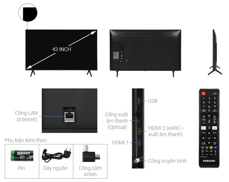 Smart Tivi Samsung UHD 4K 43 inch UA43TU6900KXXV