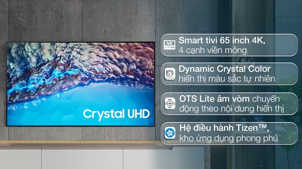 Smart Tivi UHD Samsung 4K 65 inch UA65BU8500KXXV